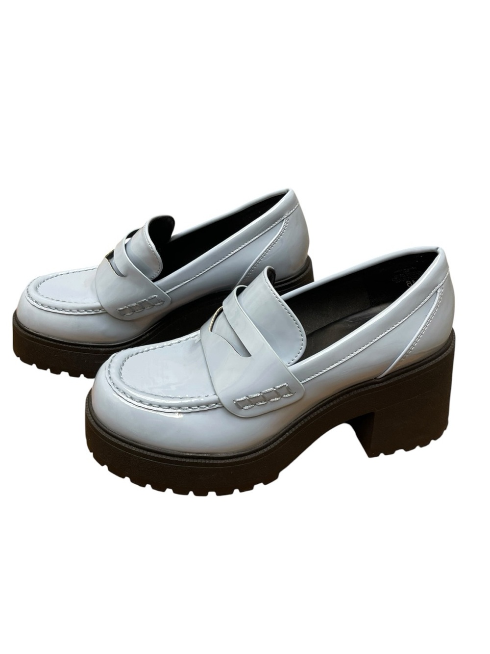 SODA Light Blue Patent Chunky Platform Penny Loafers Lug Sole Size 8M